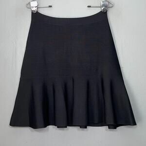 Guess Size XL Stretch Black Bandage Flare Skater Mini Skirt Dark Goth Romantic